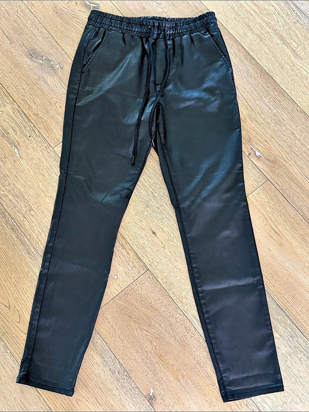 Sanctuary Coated Black Drawstring Pants